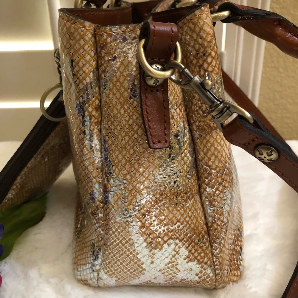 Patricia Nash Leather Metallic Python Crossbody B… - image 8